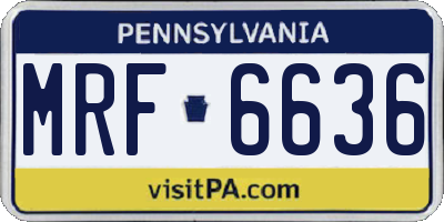 PA license plate MRF6636