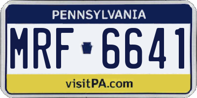 PA license plate MRF6641