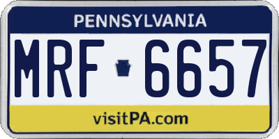 PA license plate MRF6657