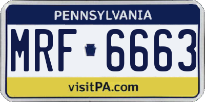 PA license plate MRF6663