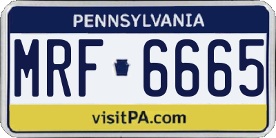 PA license plate MRF6665