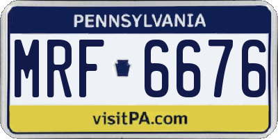 PA license plate MRF6676
