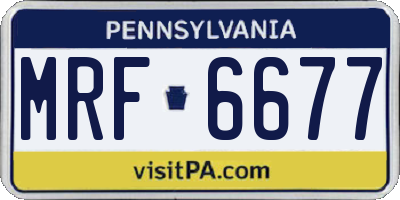 PA license plate MRF6677