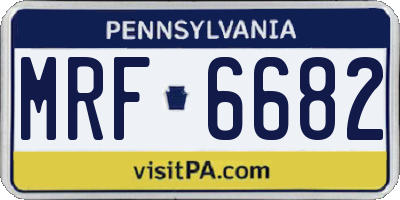 PA license plate MRF6682