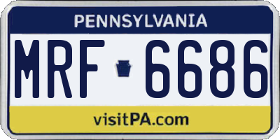 PA license plate MRF6686