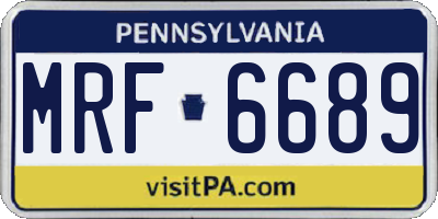 PA license plate MRF6689