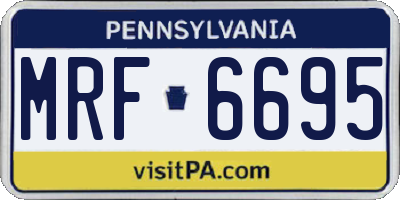 PA license plate MRF6695