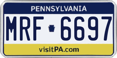 PA license plate MRF6697