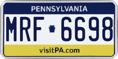 PA license plate MRF6698