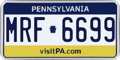 PA license plate MRF6699