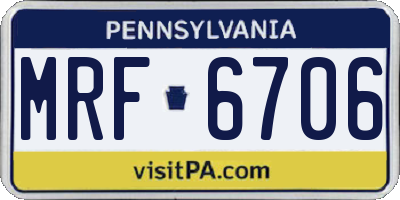PA license plate MRF6706