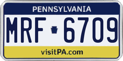 PA license plate MRF6709