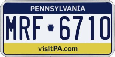 PA license plate MRF6710