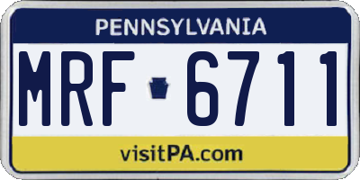 PA license plate MRF6711