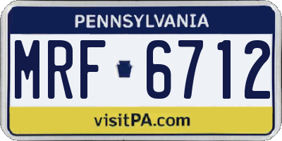 PA license plate MRF6712