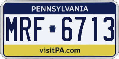 PA license plate MRF6713