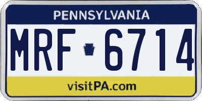 PA license plate MRF6714