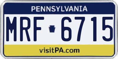 PA license plate MRF6715