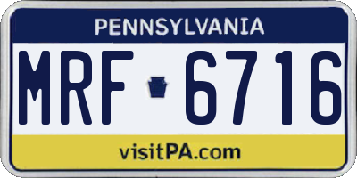 PA license plate MRF6716