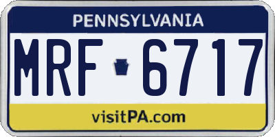 PA license plate MRF6717