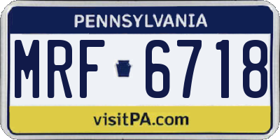 PA license plate MRF6718
