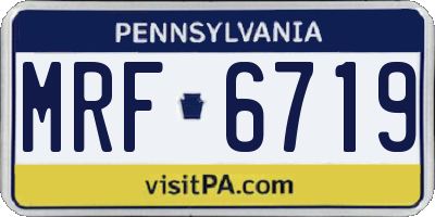 PA license plate MRF6719