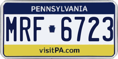PA license plate MRF6723