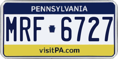 PA license plate MRF6727