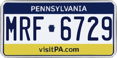 PA license plate MRF6729