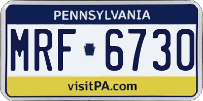 PA license plate MRF6730