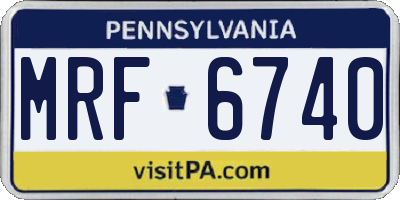 PA license plate MRF6740