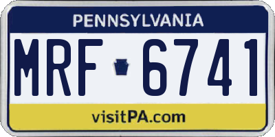 PA license plate MRF6741