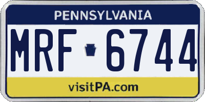 PA license plate MRF6744