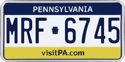 PA license plate MRF6745