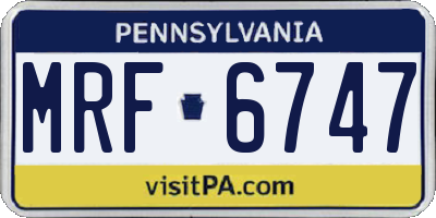 PA license plate MRF6747