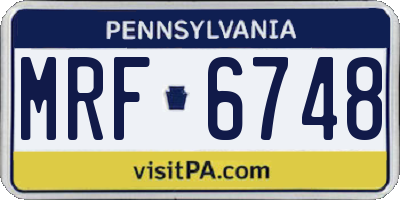 PA license plate MRF6748
