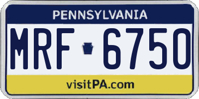PA license plate MRF6750