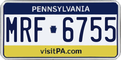 PA license plate MRF6755