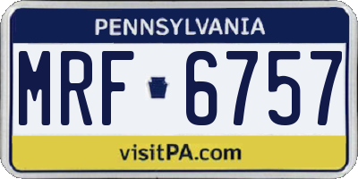 PA license plate MRF6757