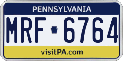 PA license plate MRF6764