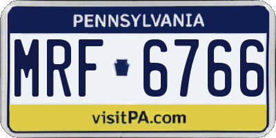PA license plate MRF6766