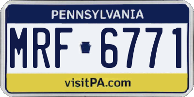 PA license plate MRF6771