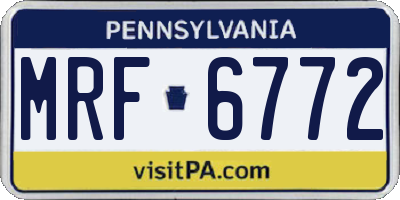 PA license plate MRF6772