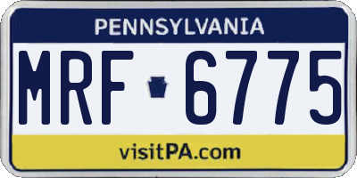 PA license plate MRF6775