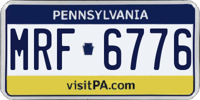 PA license plate MRF6776