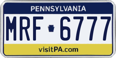 PA license plate MRF6777