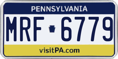 PA license plate MRF6779