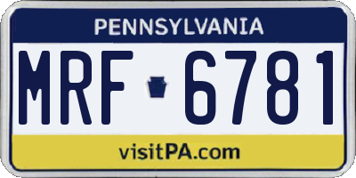 PA license plate MRF6781