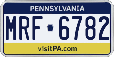 PA license plate MRF6782