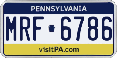 PA license plate MRF6786